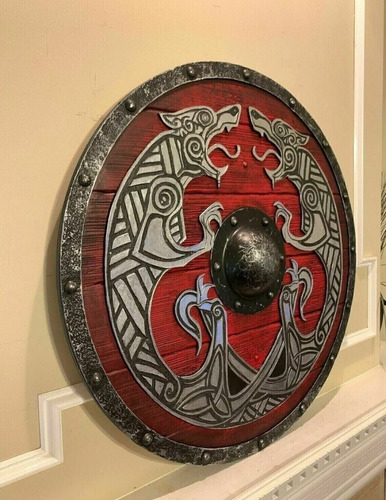 Escudo Medieval Escudo Vikingo Grande De Madera Y Metal