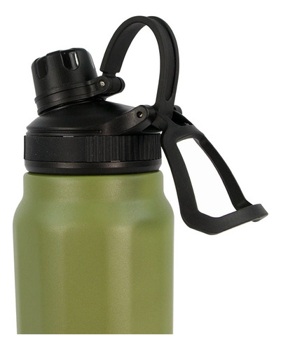 Botella Termica Con Asa Cool Sasquatch 800 Ml Boquilla Color Verde Musgo