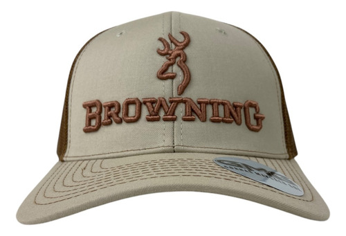 Gorra Vaquera Browning Trucker Beige/camel Gabardina Unitalla Ajustable