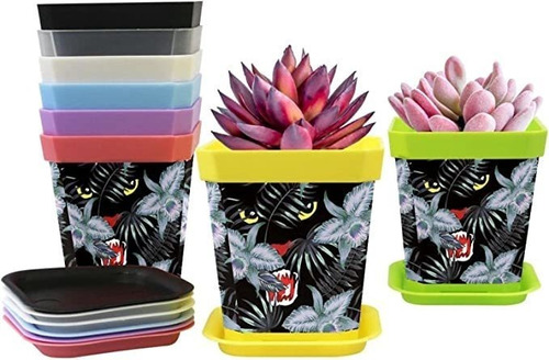 Planters Panther In The Jungle (8 Colors) Flower Pots 8-pac.