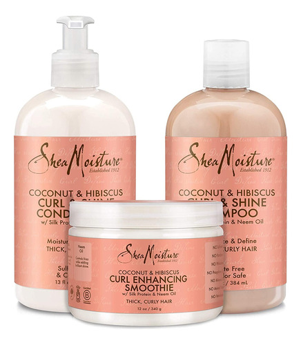 Kit Shea Moisture De Coco E Hibisco Realzadora De Rizos