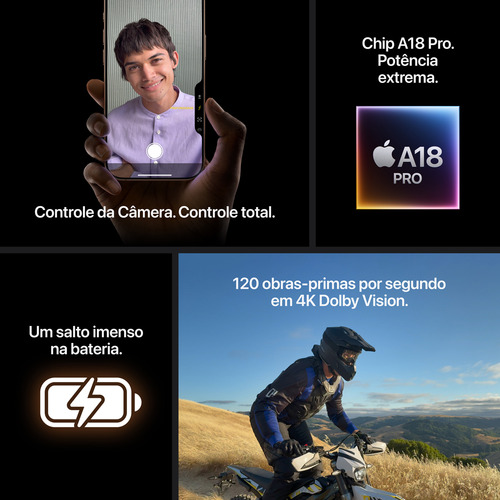 Apple iPhone 16 Pro (512 GB) - Titânio natural (Novo com caixa aberta)