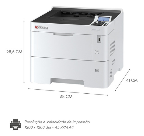 Impressora Kyocera Ecosys Pa4500x Pa4500 Laser Monocromática