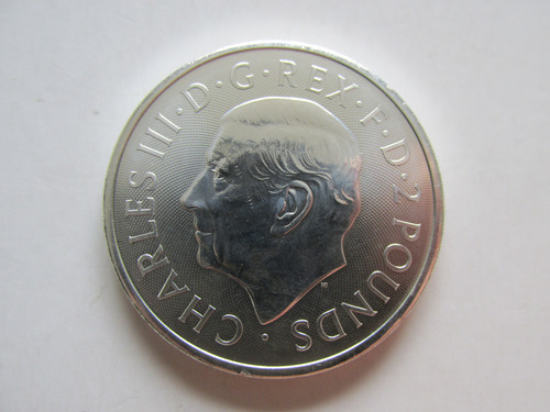 Moneda Inglaterra 2 Libras Plata Rey Carlos Iii 2024 1 Onza (Usado)