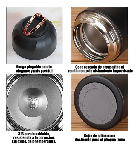 Termo Portatil Comida Caliente Fría Sopa Acero Inox. 500ml