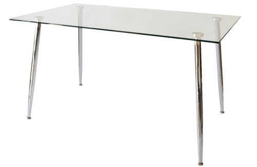 Set Mesa Iriarte De Vidrio Cromada 120x80 + 4 Sillas Tulip