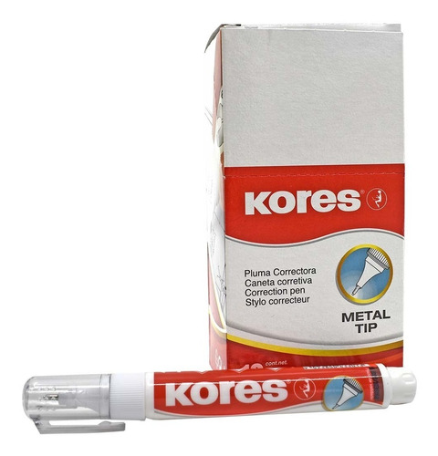 Pluma Correctora Kores Metal Tip 8ml X12pzas