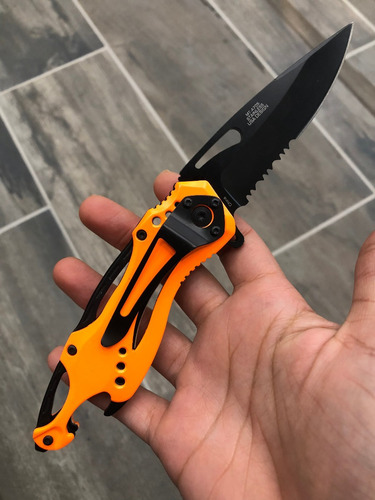 Navaja Tactica Emt Rescate Paramedico Auxilio Mt-a705nor Color Naranja
