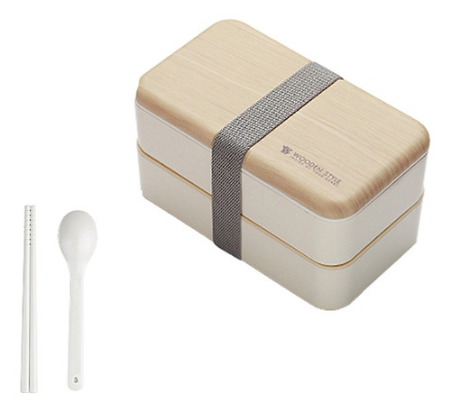 Caja Japonesa De Madera O Microondas Bento Box De 2 Capas