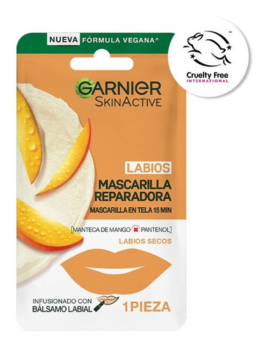 Garnier Skin Active Mascarilla En Tela Para Labios Reparadora Garnier Mango 5g Mango