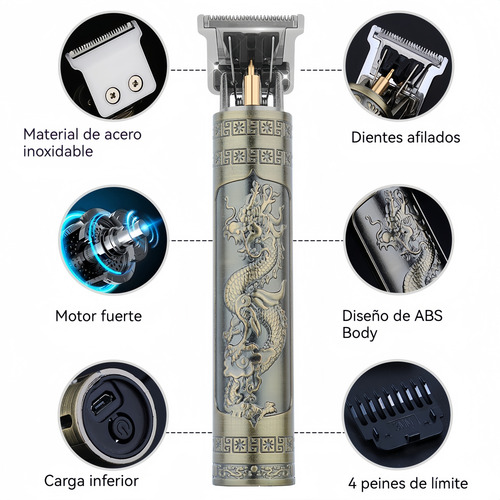 Cortadora De Pelo Eléctrica Usb Abs Recargable Cortapelos