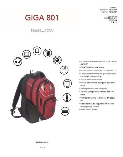 Mochila Giga Xtrem Grande 106629 6039 Excelente Mochila
