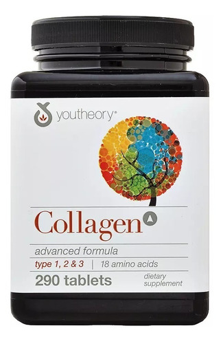 Colágeno Hidrolisado Youtheory Tipos 1 2 E 3, 290 Tabs - Eua