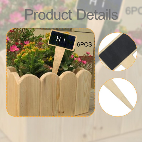 6x Mini Plantas Rotula Blackboards Flores Tags Sinais De