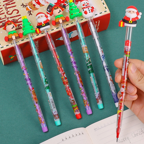 Lápices De Dibujos Animados Navideños Sin Afilar, 5 Unidades