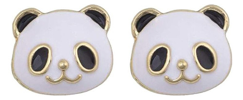 Bonitos Aretes Esmaltados Con Clip Diseño Oso Panda Niña Ton