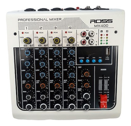 Mixer Ross Mx400 De 4 Canales Xlr/trs Bluetooth Usb Cuota