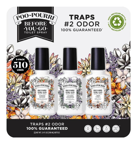 Set De Aerosol Para Inodoro Poo-pourri, 100 Ml, 3 Unidades