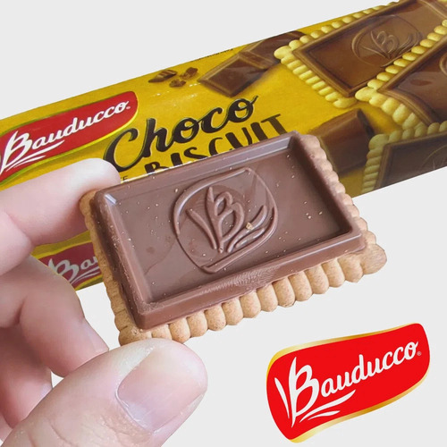 Kit 2 Biscoito Bauducco Choco Biscuit Ao Leite 80g