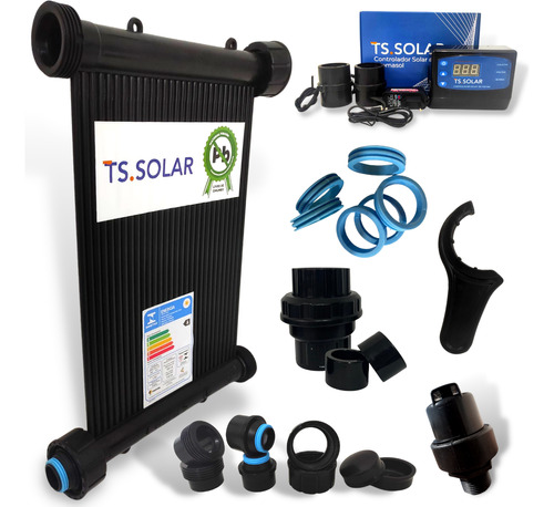 Kit 7 Placas 3,7mt Aquecimento Solar Piscina 11.000l Rosca F