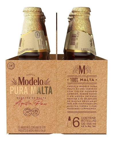 Cerveza Modelo Pura Malta, 12 Botellas De 355ml (2 Six Pack) | MercadoLibre