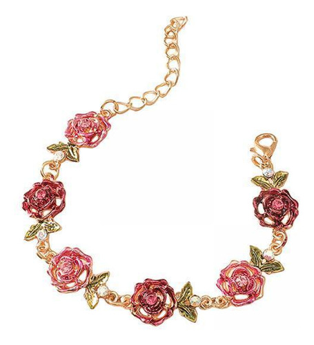 2 Pulsera De Flor De Rosa De Moda Adornos Elegantes