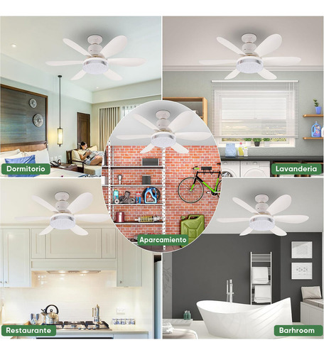 Foco Ventilador Led Rgb E26/e27 40w, Lámpara De Techo Foco Abanico Pantalla De Cristal Con Control Remoto, Incluye Expansor Y Base De Abanico