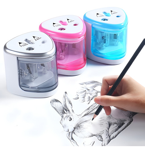 Apontador De Elétrico Para Lápis Automático Com 2 Furos