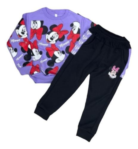 Conjunto Niña Canguro Buzo Minnie  Algodon Afranelado