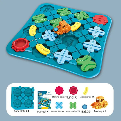 Juego De Rompecabezas Track Maze Building Toy Car Obstacle C