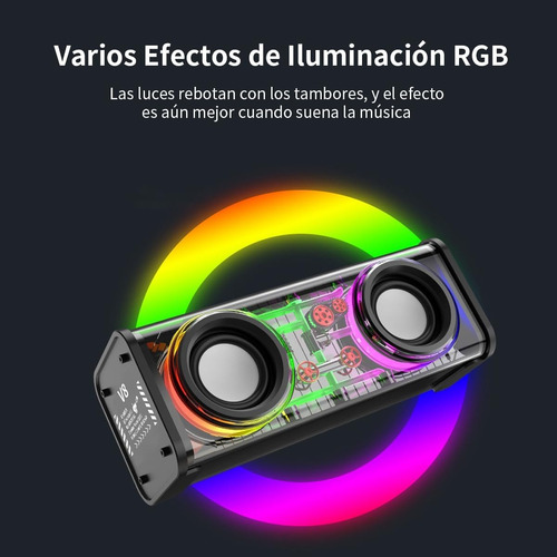 T Bocina Bluetooth Portátil Mecánico Impermeable Con Rgb