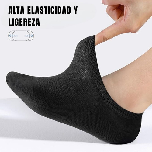 12 Pares Calcetines Invisibles 80% Algodón Hombre Y Mujer Negro/gris/blanco Unitalla