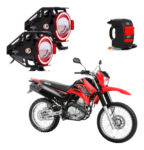 Farol Milha Angel Eye U7 Mini Verm Xtz 250 Lander 249cc 2013