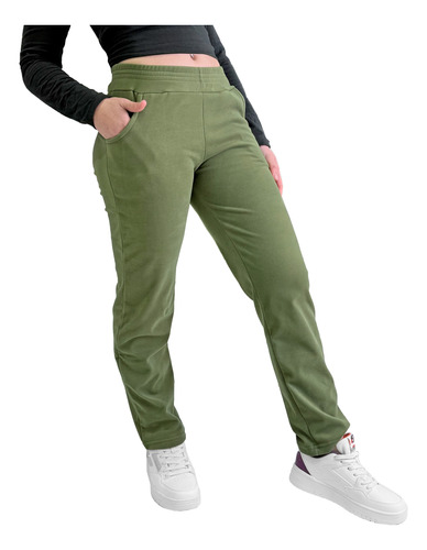 Jogging Recto Mujer Tiro Alto Abrigado Darlon Soft