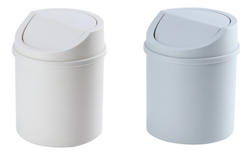 2pcs Mini Plastic Stylish Trash Barrels Garbage Cans