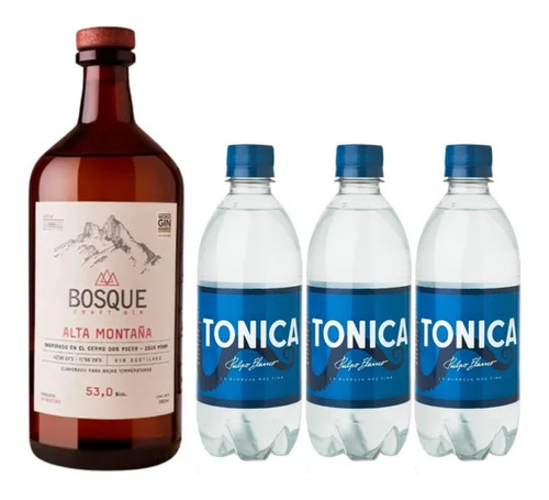 Gin Bosque Alta Montaña 500ml + 3 Agua Tónica Pulpo Blanco