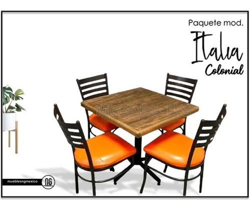 Juego De Comedor Para Restaurante Y Comercio Mod, Ita/col 80
