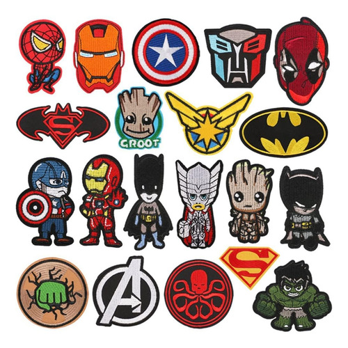 Parches Decorativos, 20 Parches De Superhéroe Para Coser O
