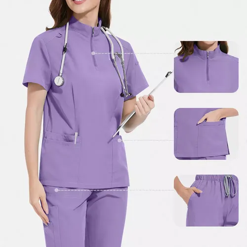 Pijama Quirúrgico Exfoliante, Uniforme Médico Antifluido Par