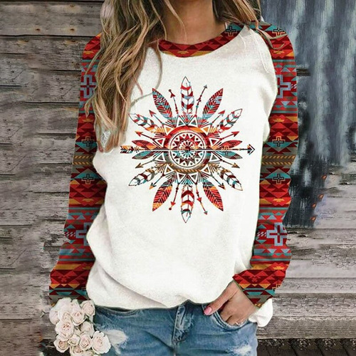 Sudadera De Manga Larga Con Cuello Redondo Y Mariposas Flora
