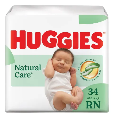 Fralda Premium Huggies Natural Care RN 34 Un