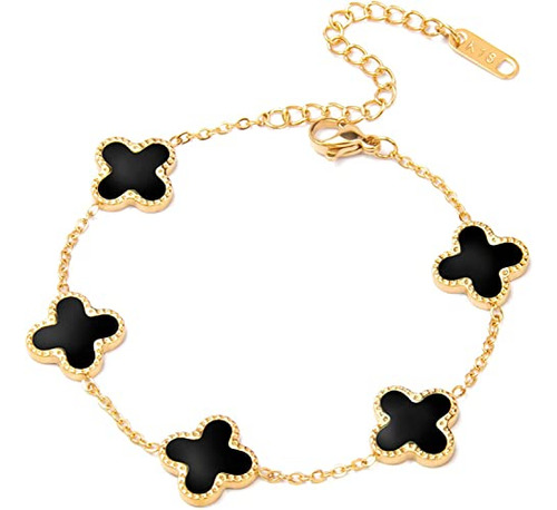 Pulsera Van Cleef Con Trébol De Cuatro Hojas Para Mujer, Tré