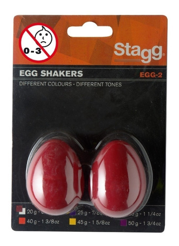 Huevos Rítmicos X Par Color Rojo En Blister 20g Stagg Seg2rd