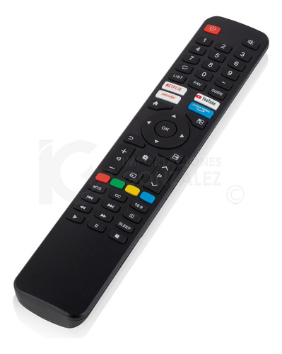 Control Remoto Para Tv Compatible Con Pantalla Ghia Smart 4k Color Negro + 4 Pilas Aaa Divitech®
