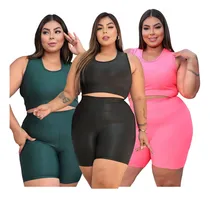 Comprar Kit 3 Conjunto Top Short Academia Plus Size Feminino