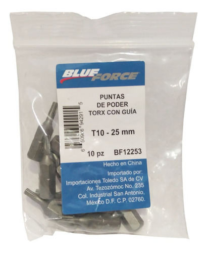 Puntas Torx De Seguridad Blue Force T10 10pz