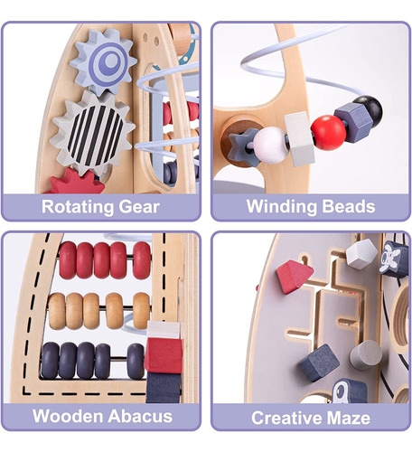 Cubo De Atividades Wdmiya Space Wooden Para Bebês De 6 A 18