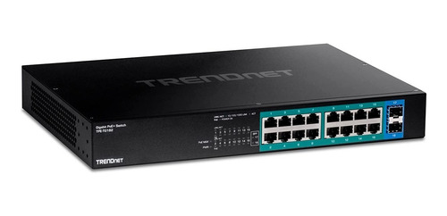 Switch Trendnet Greennet De 16 Puertos + 2 Rack Gigabit Poe