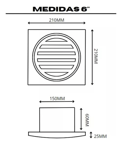 Extractor De Aire Blanco 6 Pulgadas 150mm Para Hogar Cocina Baño Sanitario Dormitorio Placard Anti Humedad
