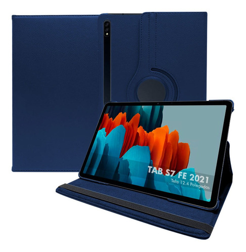 Capa Para Tablet Tab S7 Fe 12.4 Espaço Caneta Case Giratória